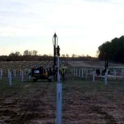 driving solar field posts